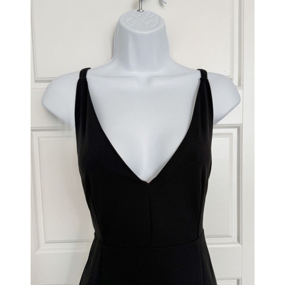 Lulus Dress Size L Black Melora Spaghetti Strap V-Neck Evening Cocktail Maxi - Picture 4 of 11